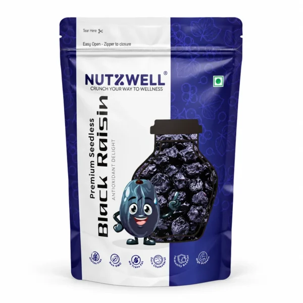 Nutzwell Premium Black Raisins – front of pack