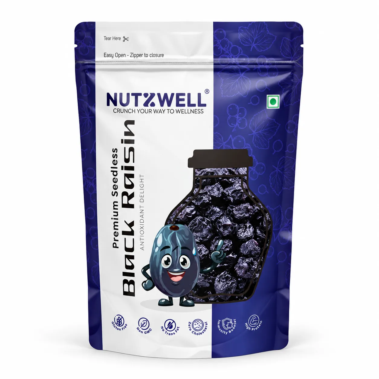 Nutzwell Premium Black Raisins – front of pack