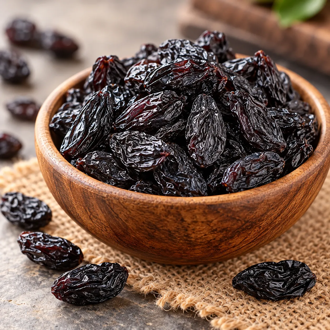Nutzwell Premium Black Raisins – product close-up (pink pack)