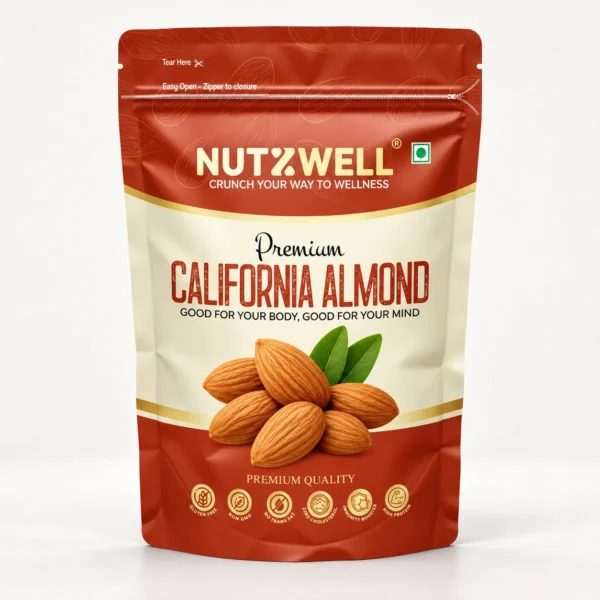 Nutzwell Premium California Almonds – front of pack