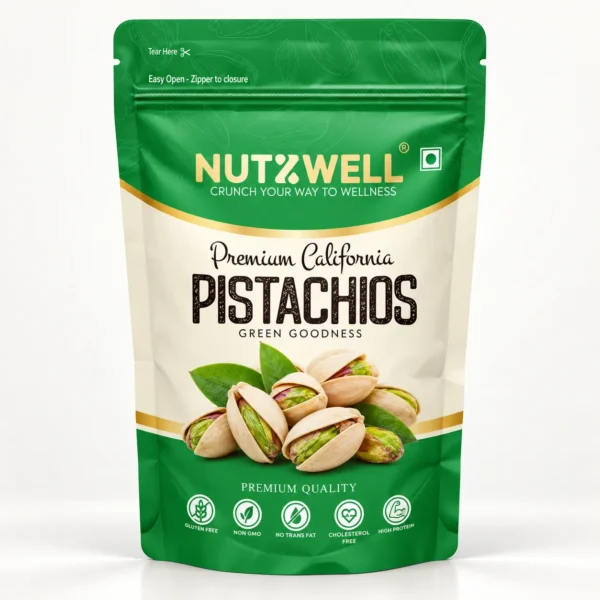 Nutzwell Premium California Pistachios – front of pack