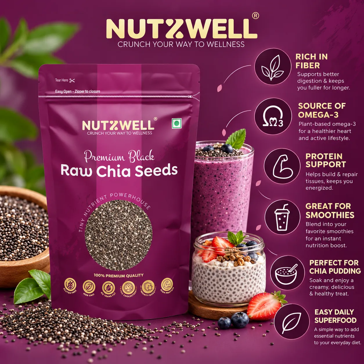 Nutzwell Premium Chia Seeds – health benefits