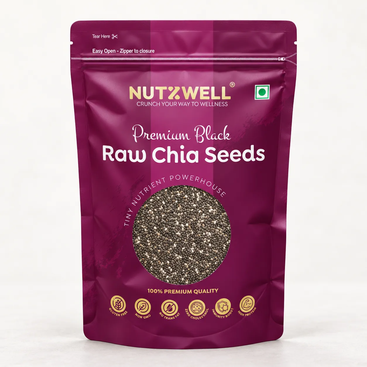 Nutzwell Premium Chia Seeds – front of pack