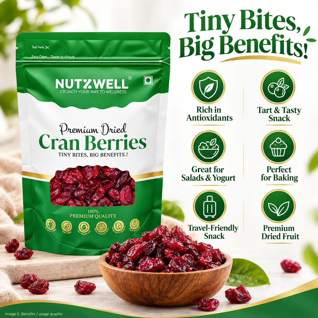 Nutzwell Premium Dried Cranberries – health benefits