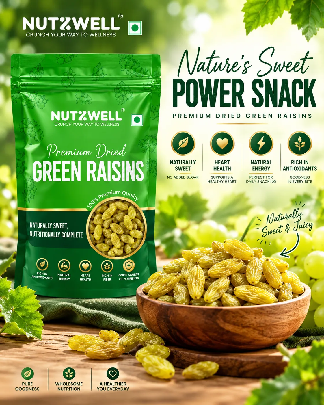Nutzwell Premium Green Raisins – health benefits