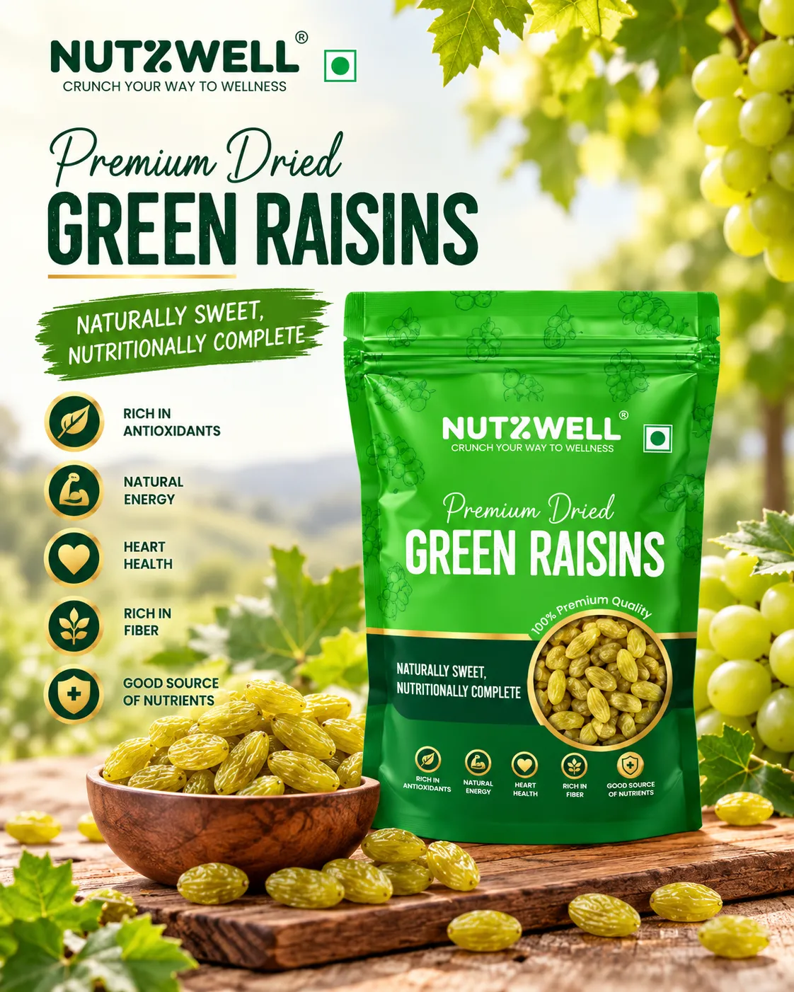Nutzwell Premium Green Raisins – health benefits