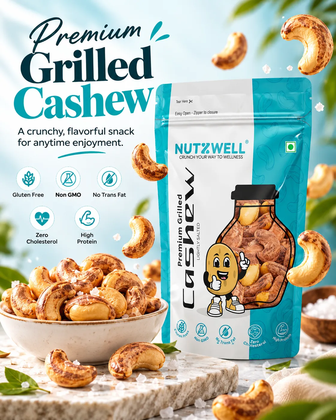Nutzwell Premium Grilled Salted Cashews – health benefits